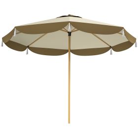 9FT Patio Umbrella,  Outdoor Market Umbrella With 8 Ribs, Vented Outdoor Table Umbrella For Deck, Backyard And Lawn, Cream White
