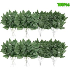 Artificial Fern Leaves Stem Green Cemetery Leaf Picks Wedding Flower Arrangements