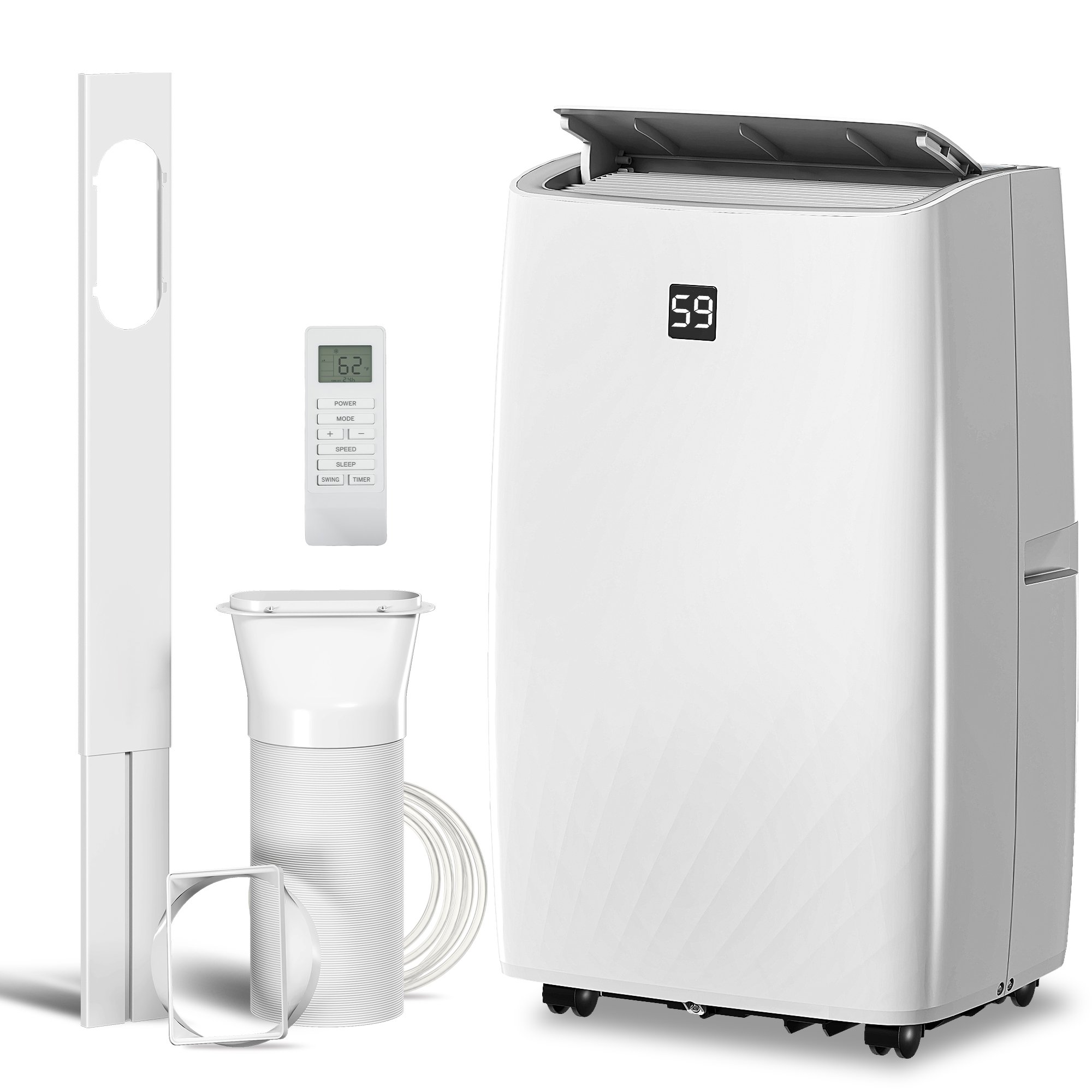 14000 BTU Portable Air Conditioner, AC Unit With Cool, Dehumidifier, Fan, 549 Sq. Ft, 24H Timer On Off, Window Kit