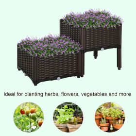 Raised Garden Bed With Legs, Self-Watering Planter Box Raised Bed To Grow Flowers
