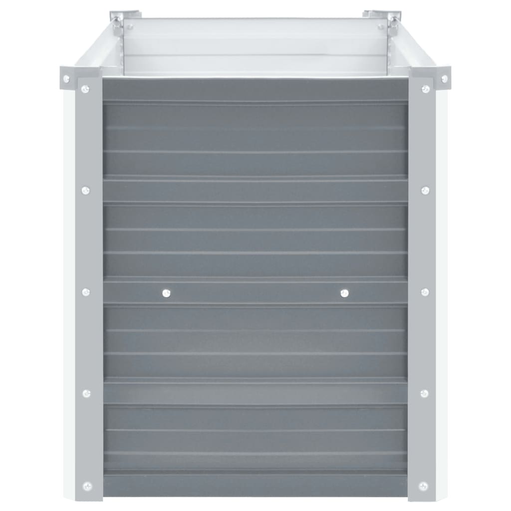vidaXL Garden Raised Bed Galvanized Steel 39.4"x15.7"x17.7" Gray