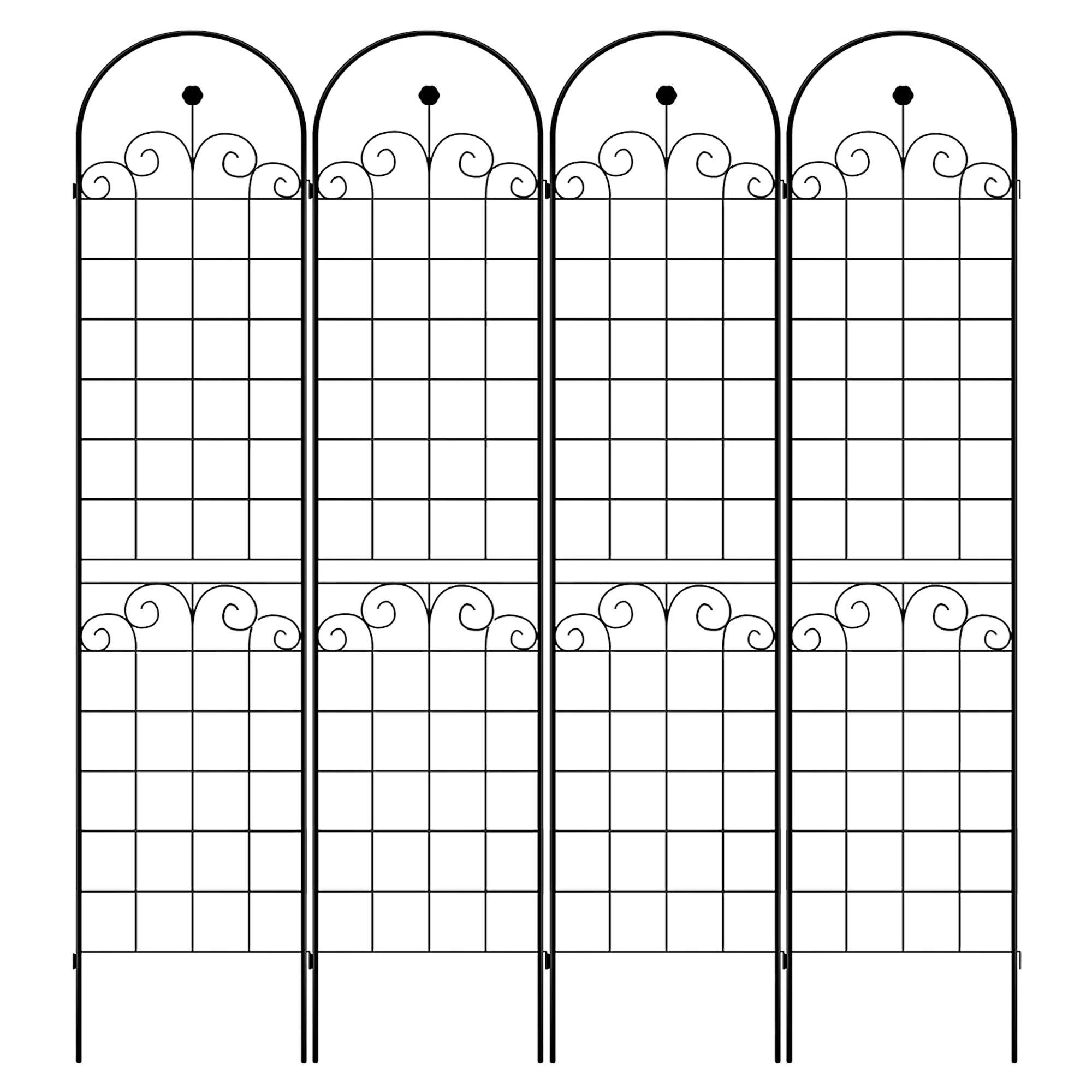 4 Pack Metal Garden Trellis For Climbing Plants Outdoor Netting Trellis