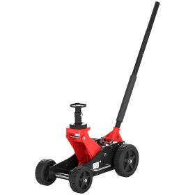1.5 Ton Big Wheel Hydraulic Car Jack Heavy Duty Steel Off-Road Jack With Extra Saddle For Trucks, SUVs, ATVs, Red