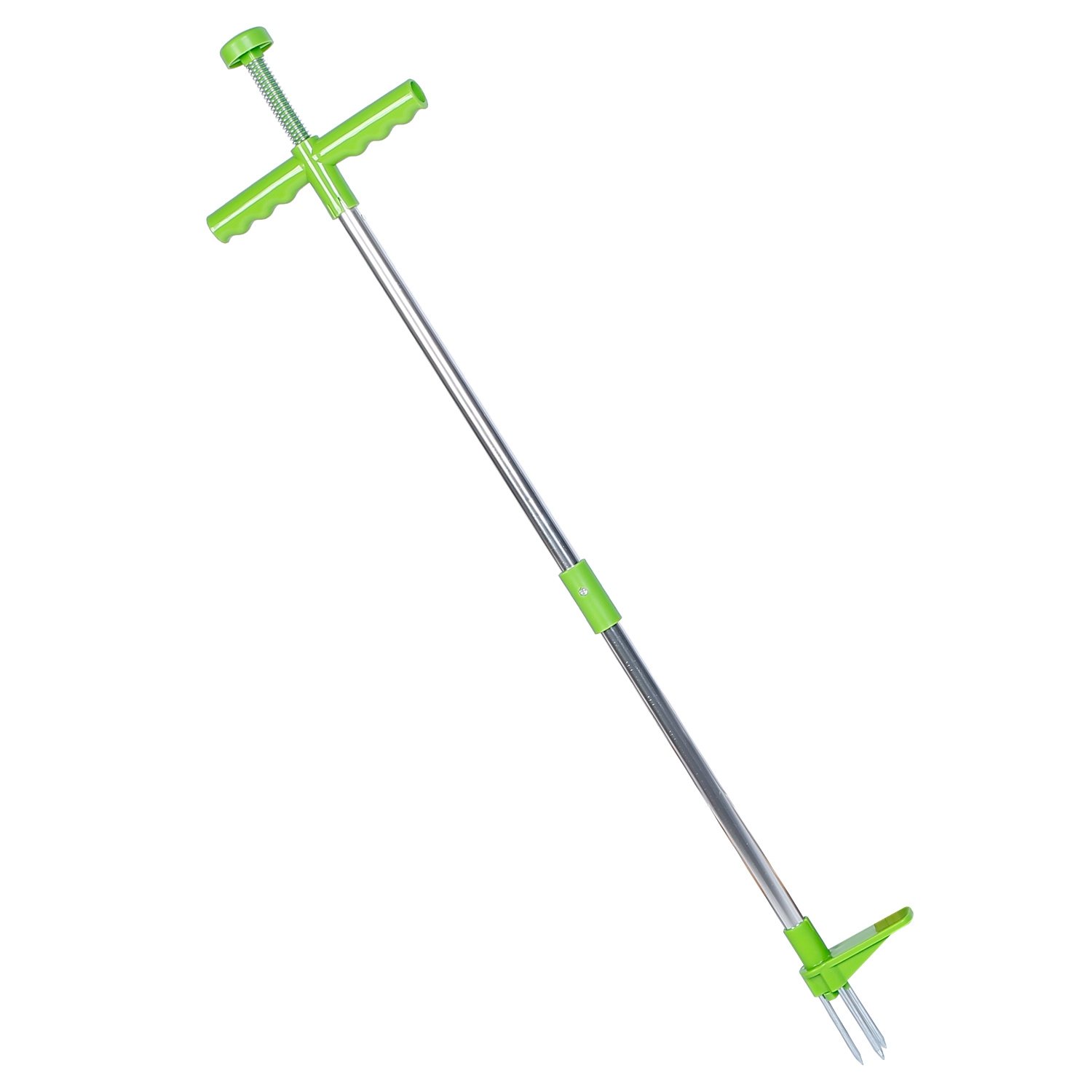 1Pc Weed Puller Twister Stand Up Root Removal Hand Tool 3 Claws Aluminum Grass Manual Remover 38.98in Long Handle With Foot Pedal
