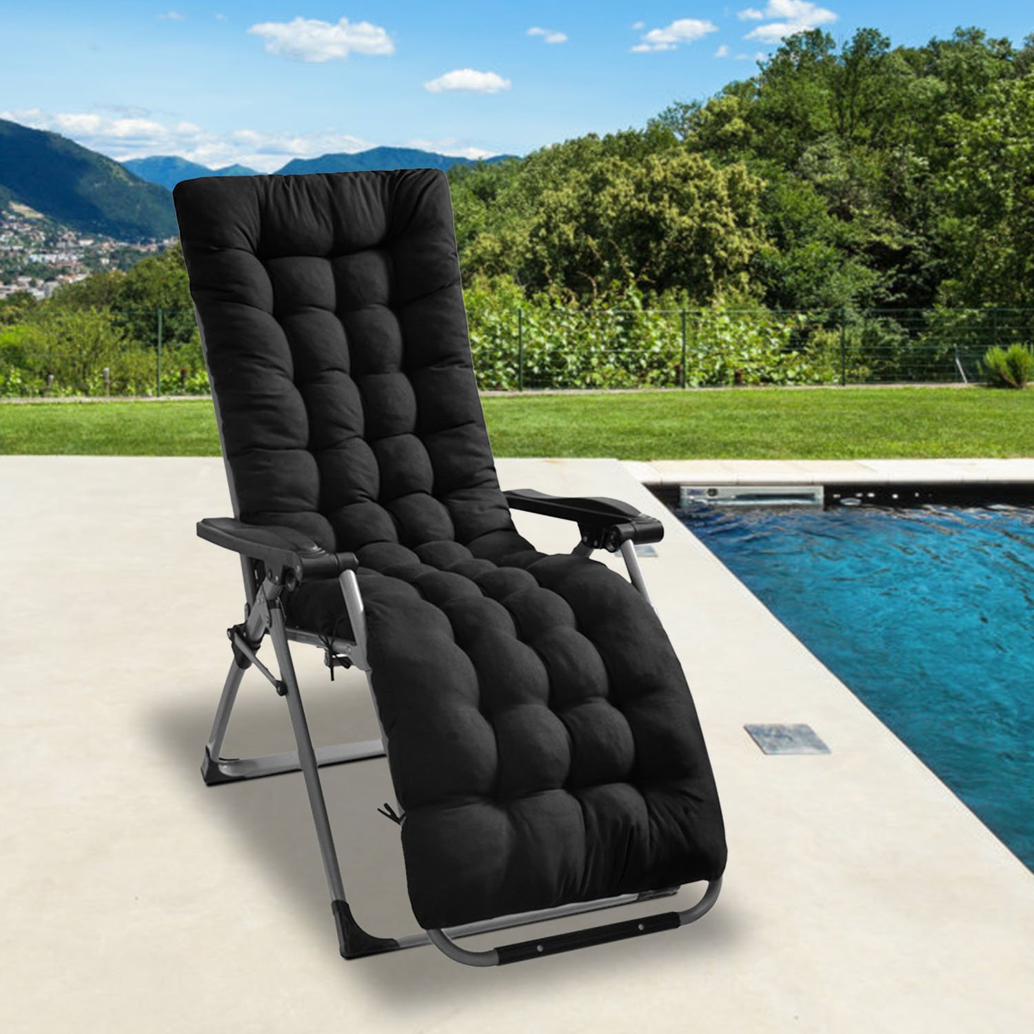 67x22in OR 71x22in Size Options Chaise Lounger Cushion Recliner Rocking Chair Sofa Mat Deck Chair Cushion