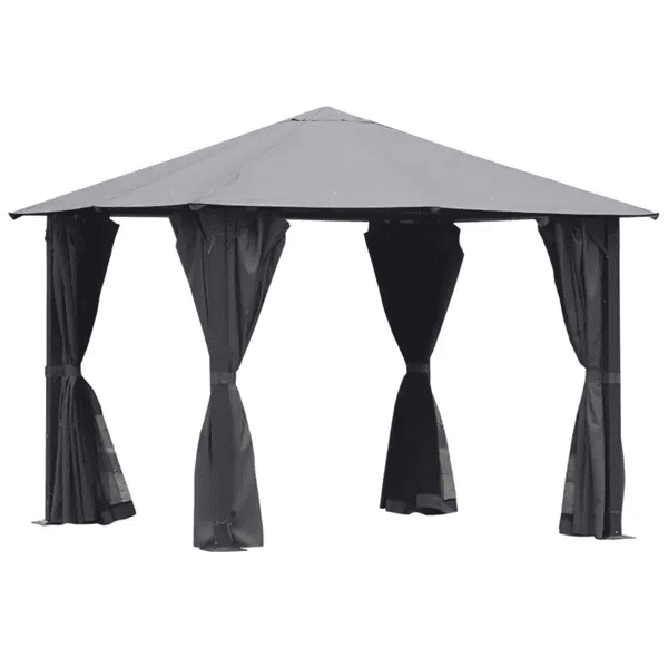 10ft X 10ft Patio Gazebo-Black-AS