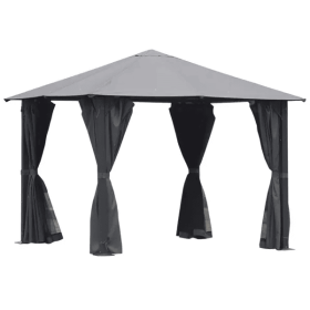 10ft X 10ft Patio Gazebo-Black-AS