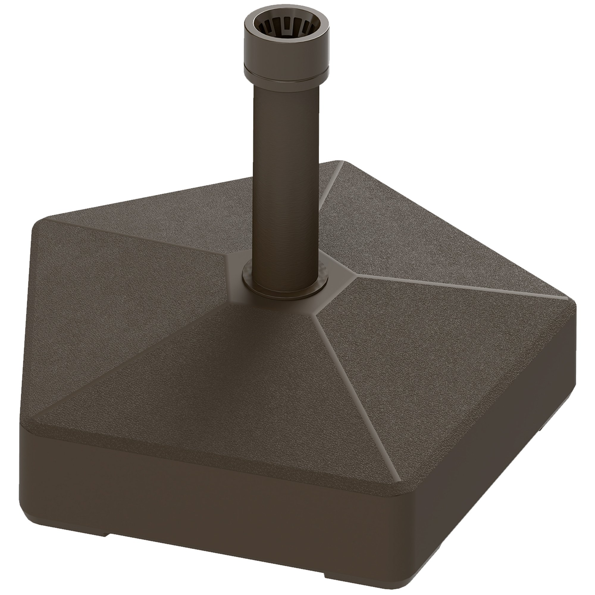 Patio Umbrella Base Holder, Heavy Duty Outdoor Umbrella Stand Base, Filled Up To 42lbs With Stand Or 33lbs With Water For Garden, Poolside, Brown