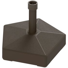 Patio Umbrella Base Holder, Heavy Duty Outdoor Umbrella Stand Base, Filled Up To 42lbs With Stand Or 33lbs With Water For Garden, Poolside, Brown
