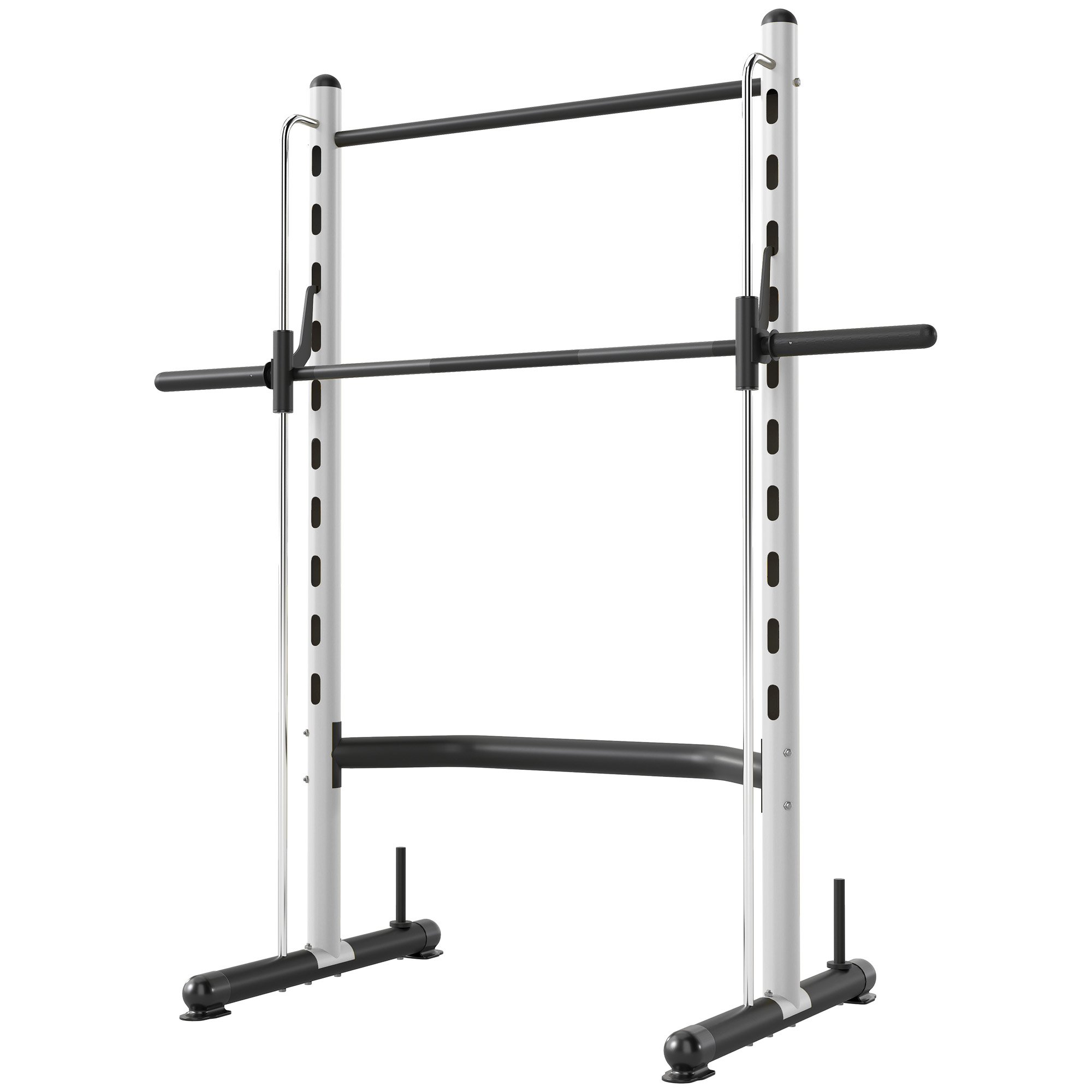 Squat Rack With Pull Up Bar And Barbell Bar Adjustable Bench Press Multi-Function Weight Lifting Half Rack, White