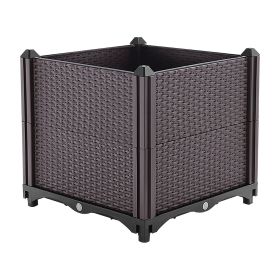 1 Set Raised Garden Bed Plant Growth Box With Self-watering System For Garden Patio Balcony Elevated Planter Box For Flowers Vegetables Herbs