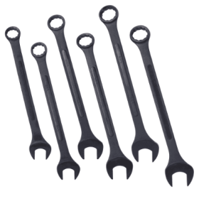 Jumbo Combination Wrench Set Extra Large, SAE, 6-piece,   To 2 Black Oxide, With Pouch