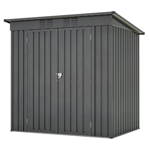 6 X 4 Ft Outdoor Storage Shed, All Weather Tool Shed For Garden, Backyard, Lawn, Black