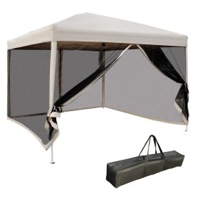 210D Oxford 10' X 10' Pop Up Canopy Tent With Netting, Instant Screen Room House, Tents For Parties,