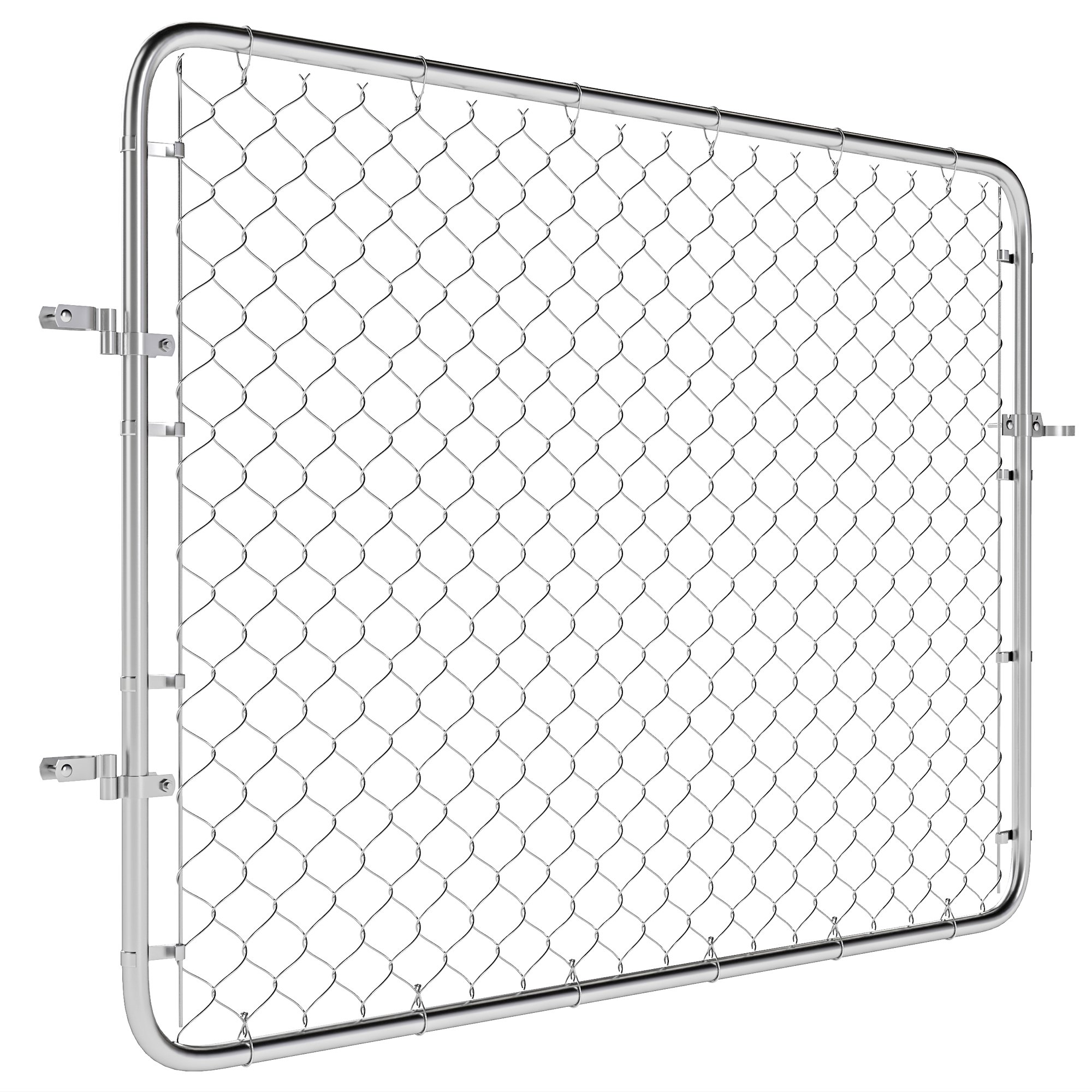 Garden Gate Chain Link Fence Gate, Galvanized Steel Garden Door For Yard Entrance Way, 47.2 X 70.9 In., Silver