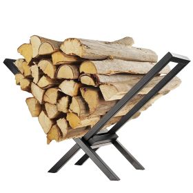 1Pc Firewood Log Rack 220LBS Steel Wood Lumber Storage Stacking Rack X Shape Storage Holder For Fireplace Firepit