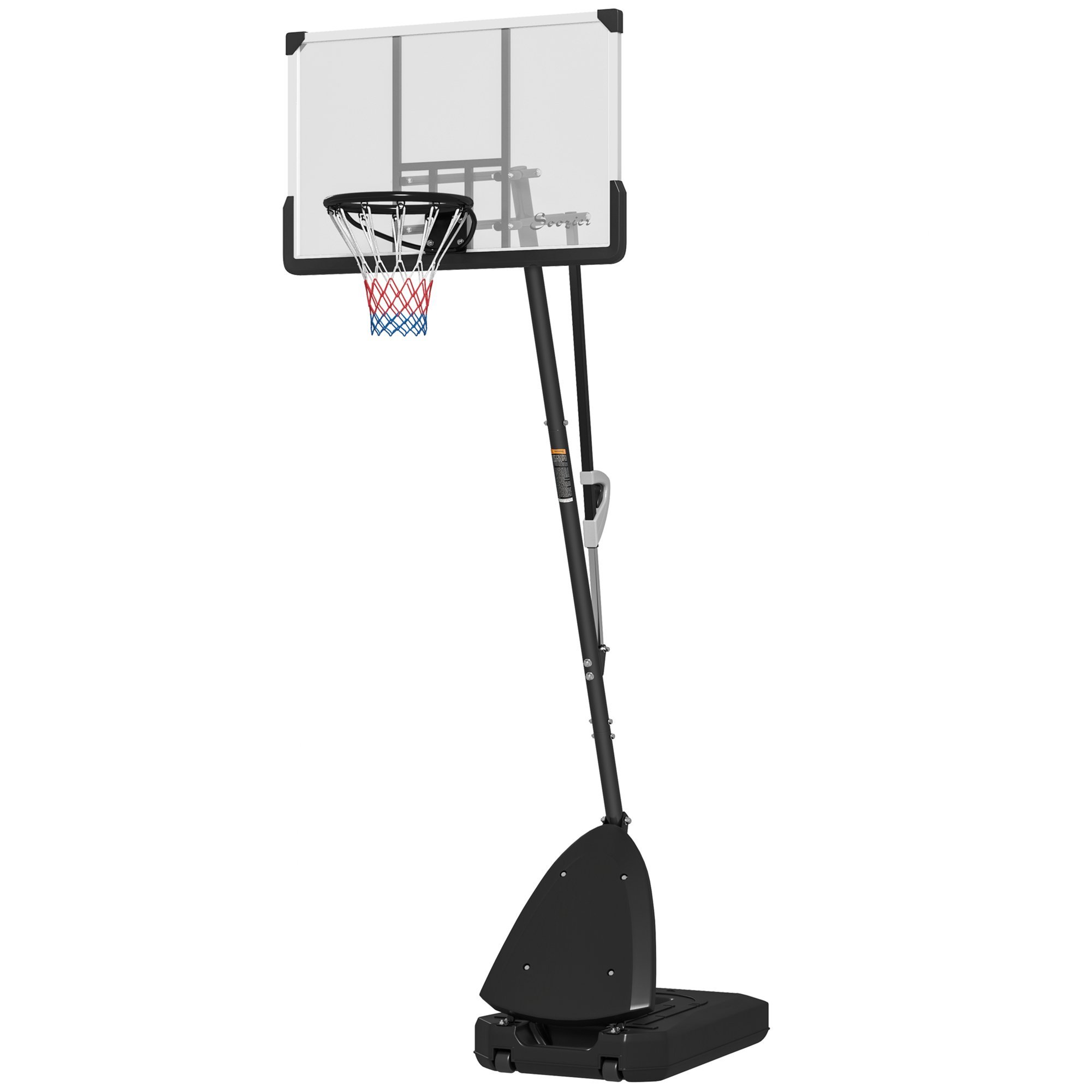 5-10 Basketball Stand, Freestanding Basketball System With 44 Shatterproof Backboard, Rebound System And Wheels