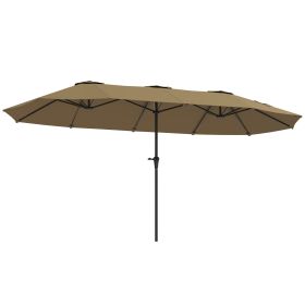 13 Ft. Extra Large Patio Umbrella With Easy Crank Handle, Vents For Outdoor, Patio, Coffee
