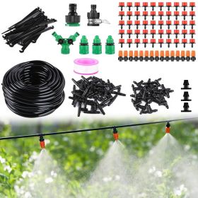 164FT Drip Irrigation Kit Automatic Garden Irrigation System Misting Plant Watering Drip Kit For Garden Greenhouse Flower Bed Patio Lawn