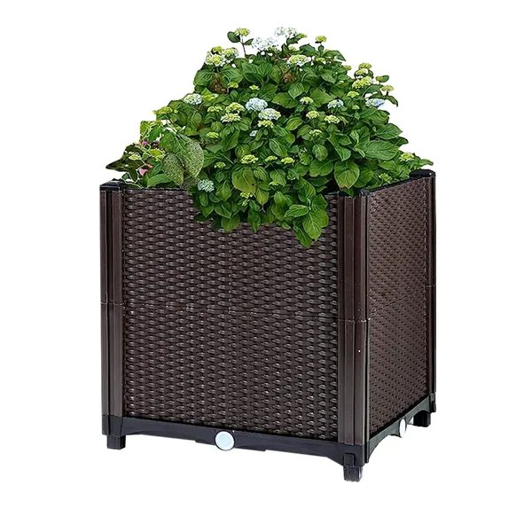 Raised Garden Bed Plant Growth Box With Self-watering System For Garden Patio Balcony Elevated Planter Box For Flowers Vegetables Herbs