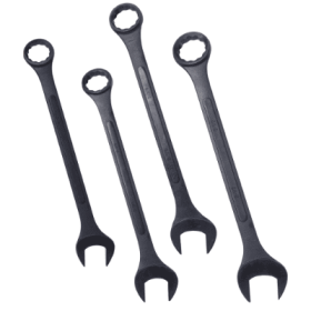 SAE Jumbo Combination Wrench Set Extra Large, 4 Piece ,storage Bag Included ,Black Oxide