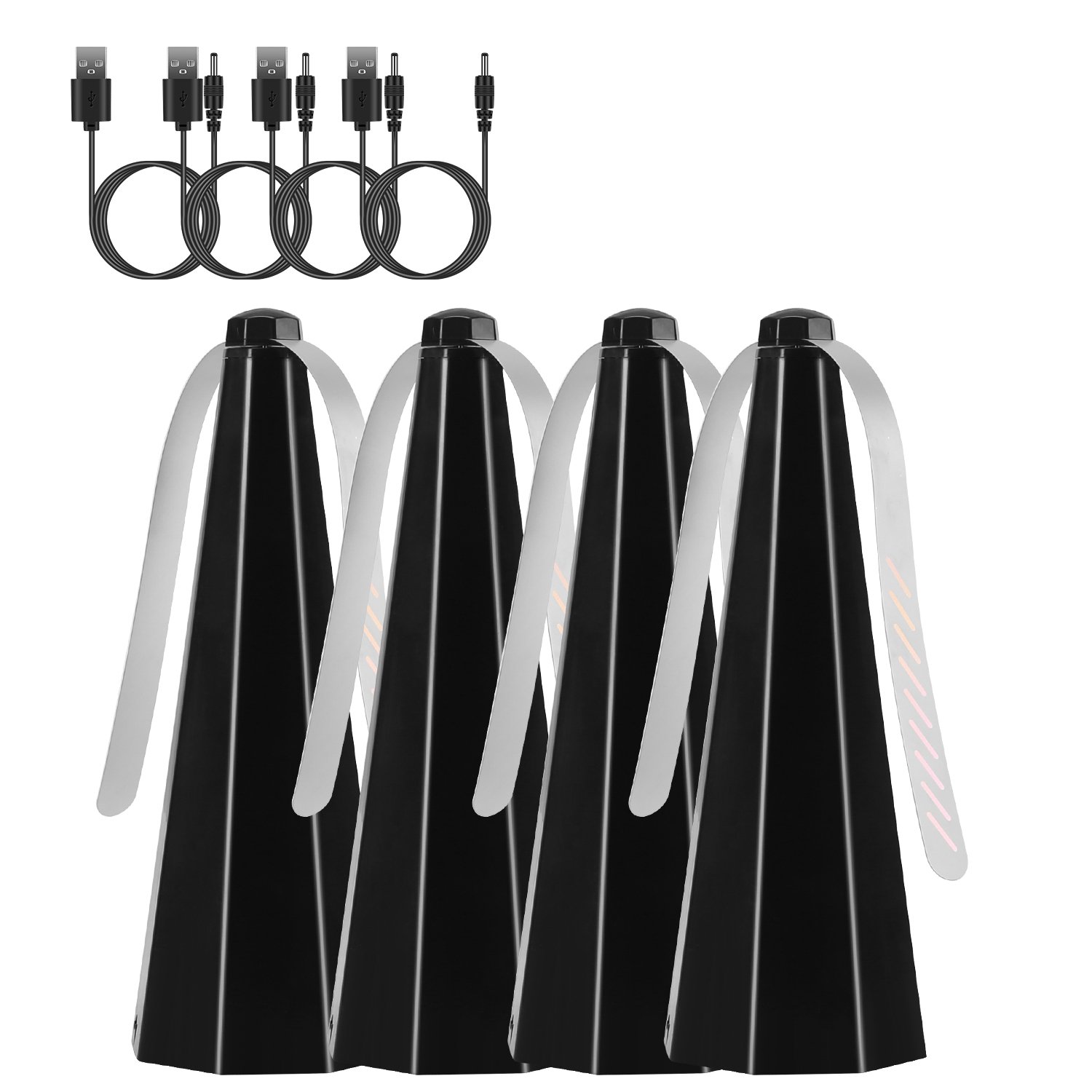 4Pack Fly Table Fans Battery USB Powered Bug Fans Food Fans Fly Table Spinners Traps With Hook For Party BBQ Picnic Camping