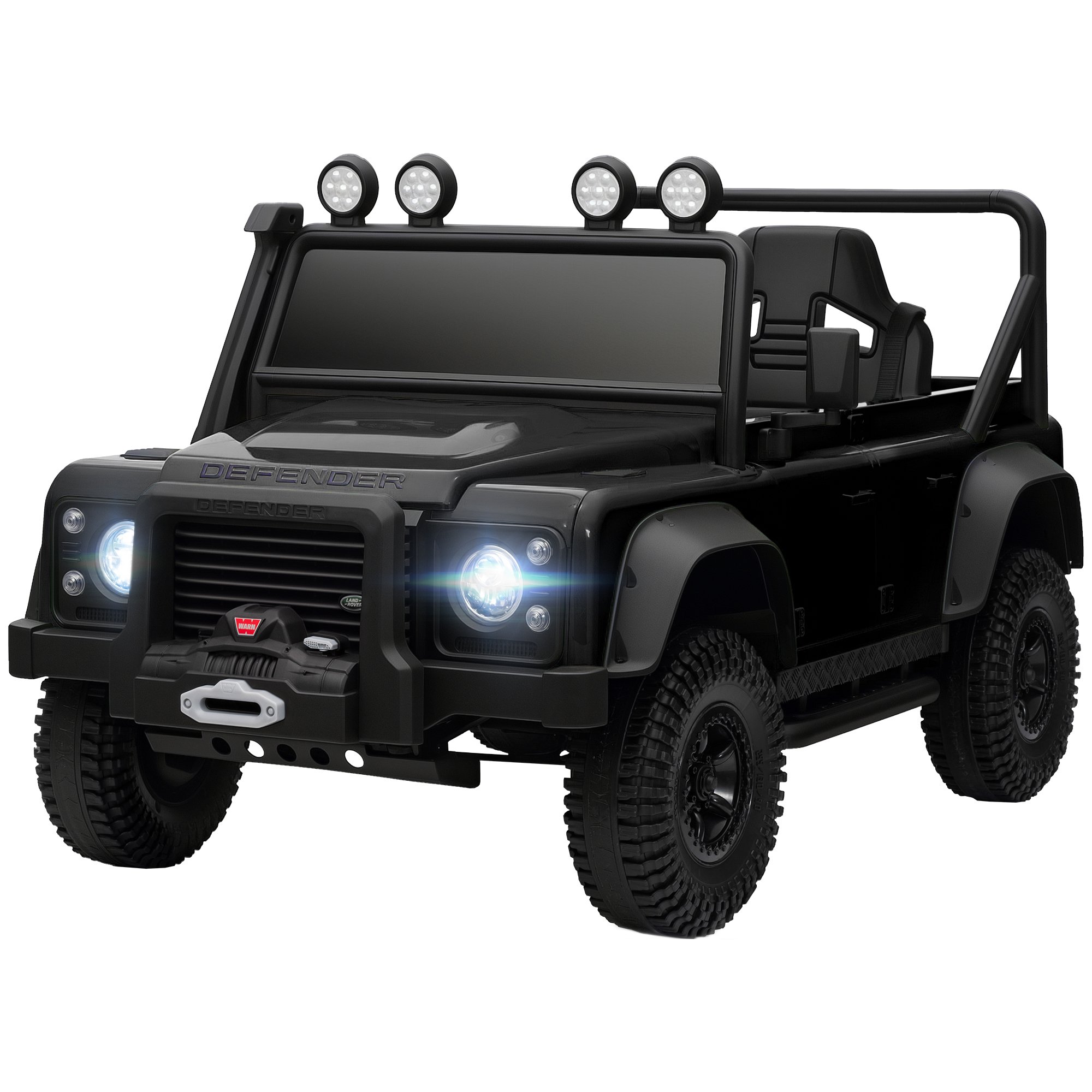 Electric Car For With Remote Control, Dual Motors, Spring Suspension, LED Lights, Black