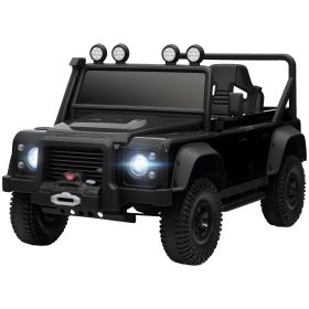 Electric Car For With Remote Control, Dual Motors, Spring Suspension, LED Lights, Black